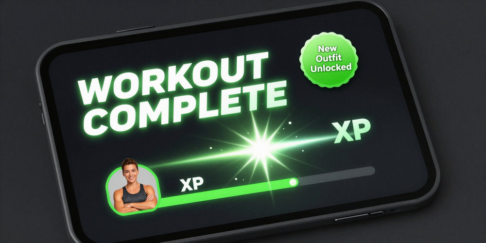 Workout completion and avatar progression visual